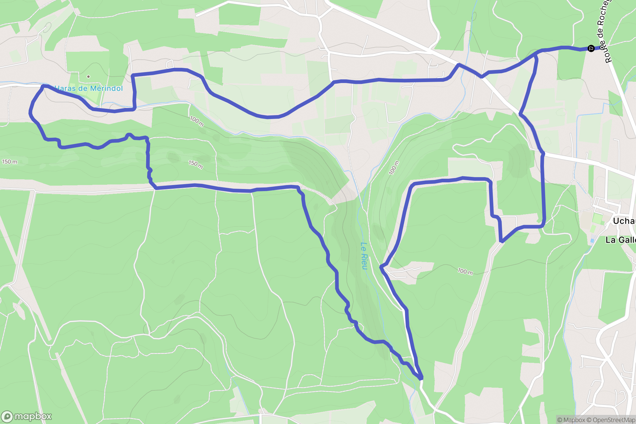 Uchaux : carte du parcours de randonnée - France