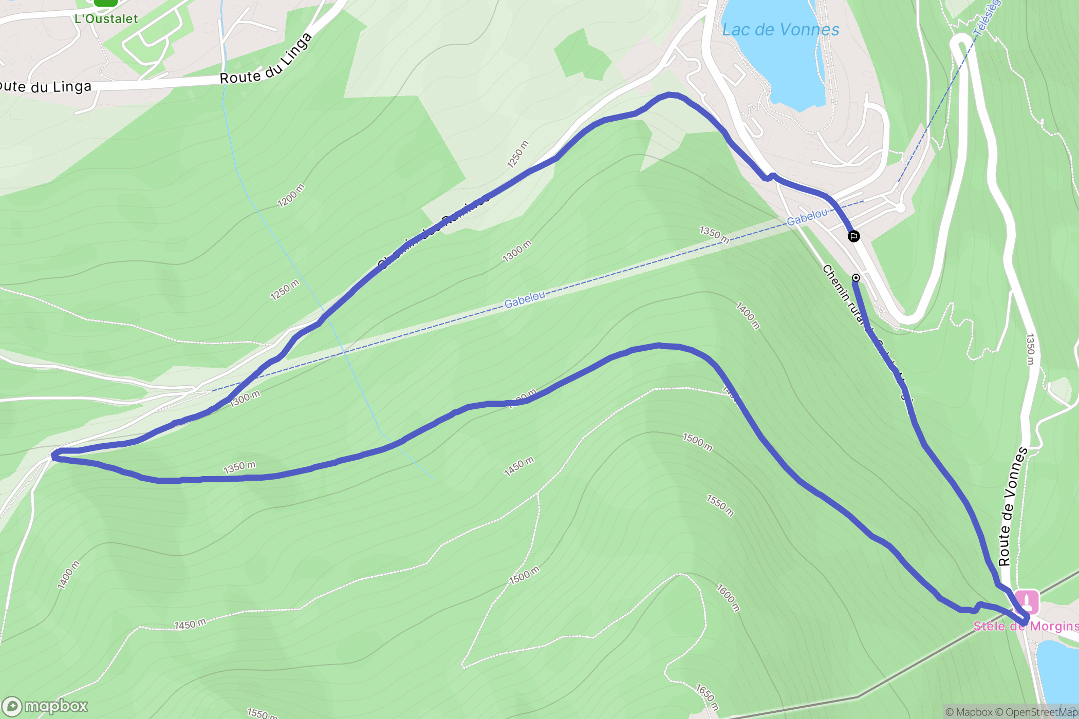 Châtel : carte du parcours de randonnée - France