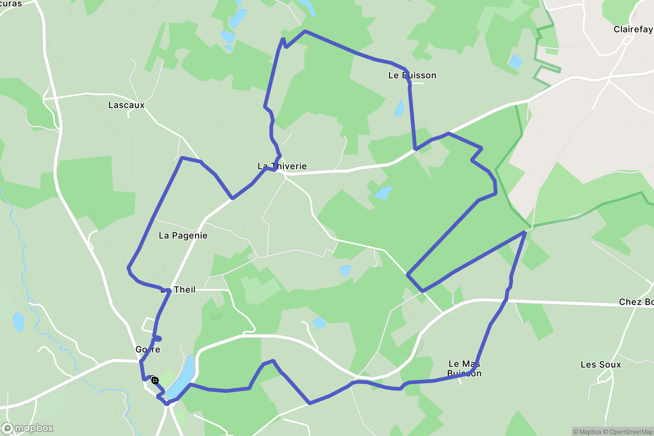 Gorre : carte du parcours de randonnée - France