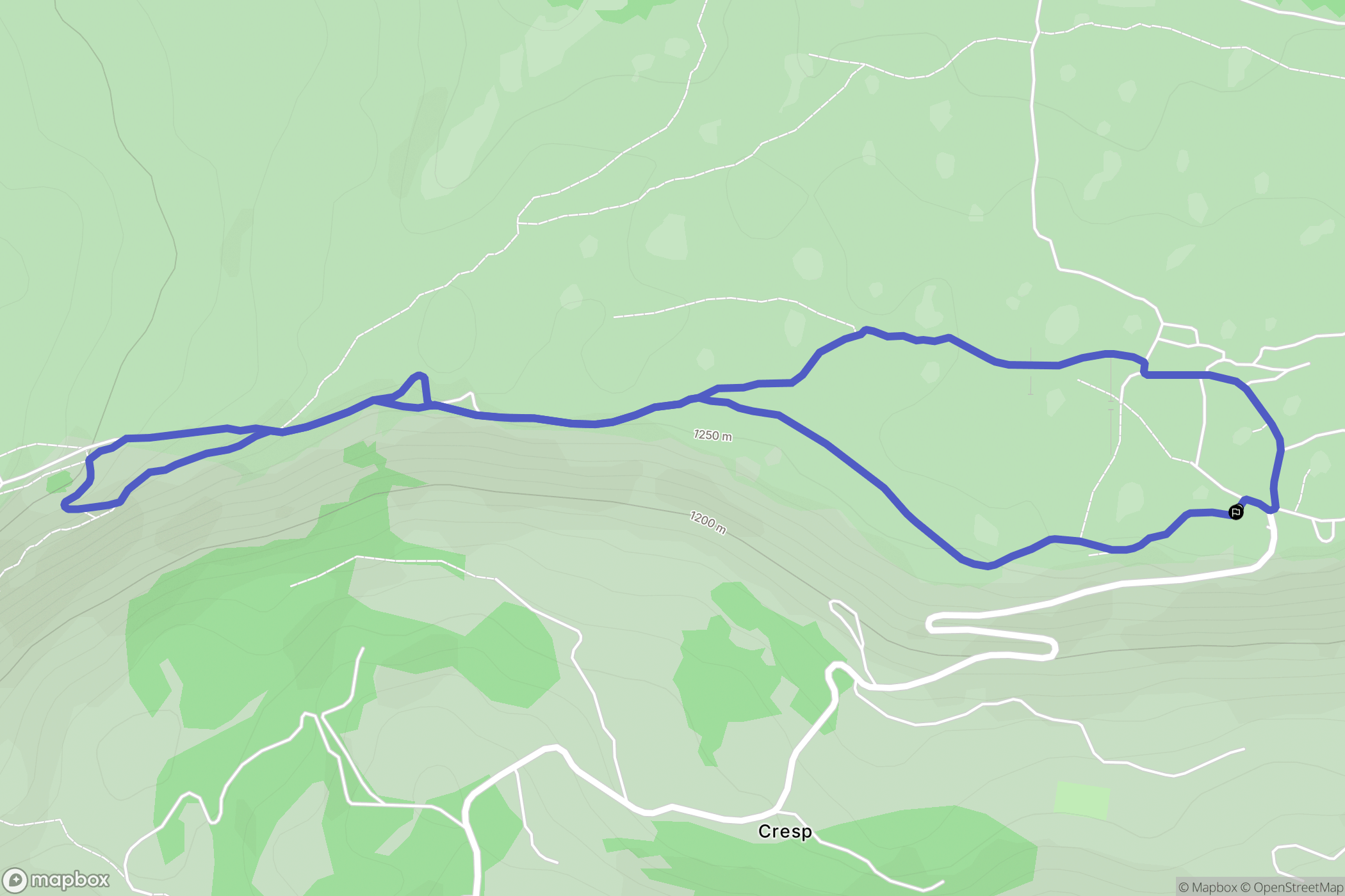 Caussols : carte du parcours de randonnée - France