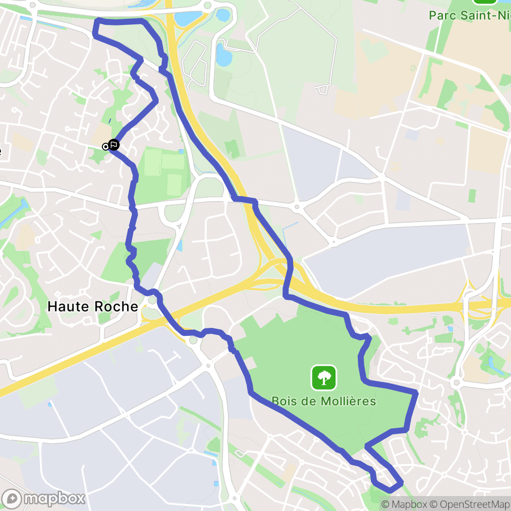 Beaucouzé : carte du parcours de randonnée - France