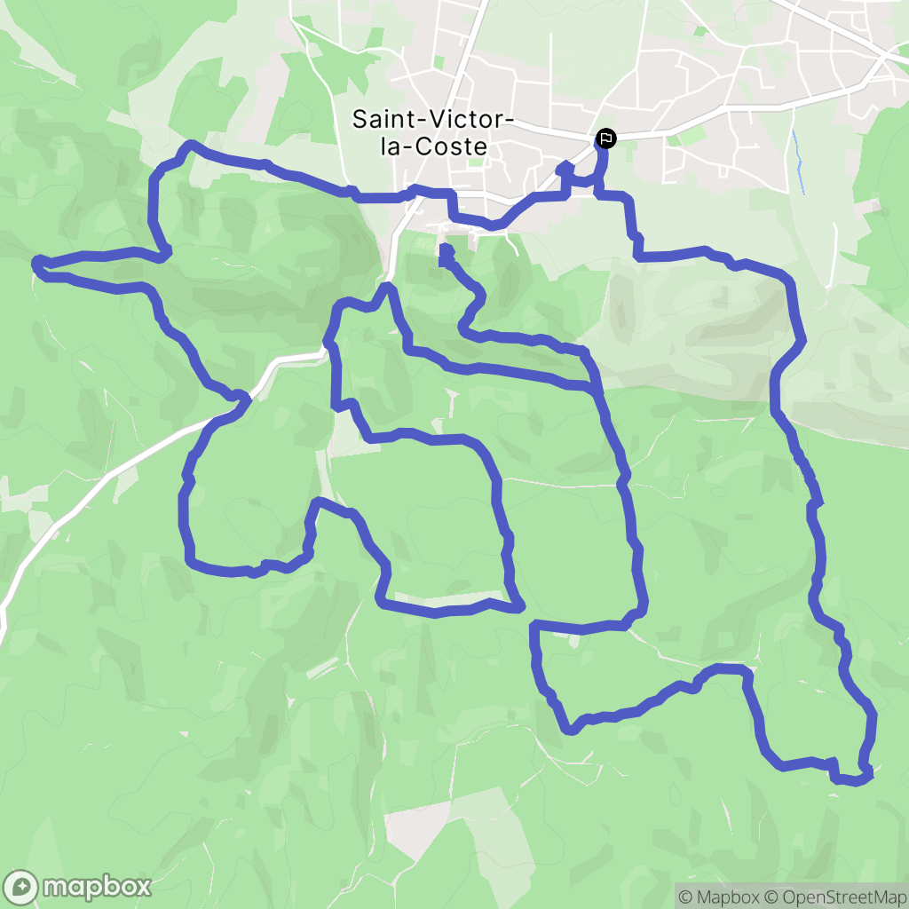 Saint-Victor-la-Coste : carte du parcours de randonnée - France