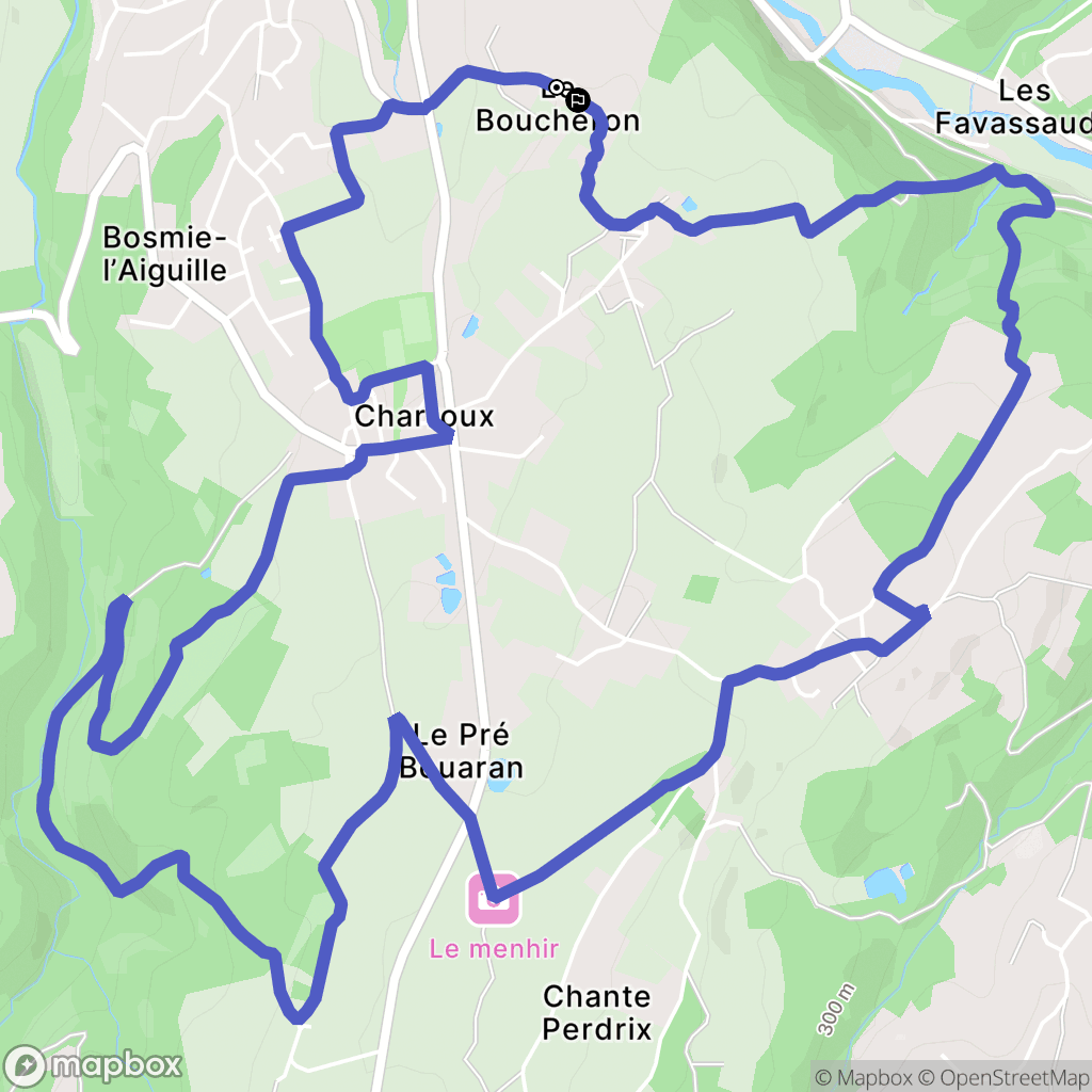 Bosmie-l'Aiguille : carte du parcours de randonnée - France