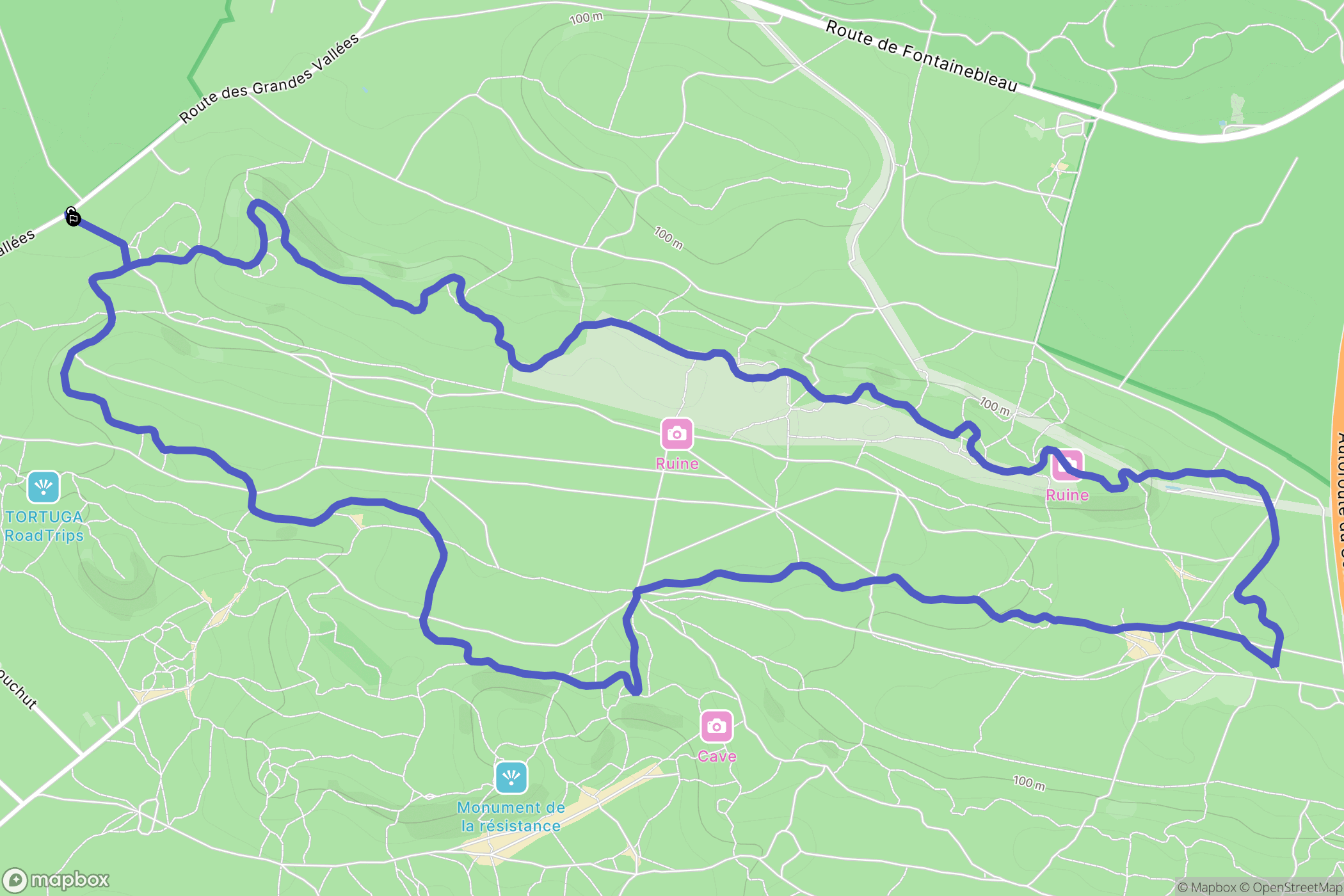Noisy-sur-École : carte du parcours de randonnée - France