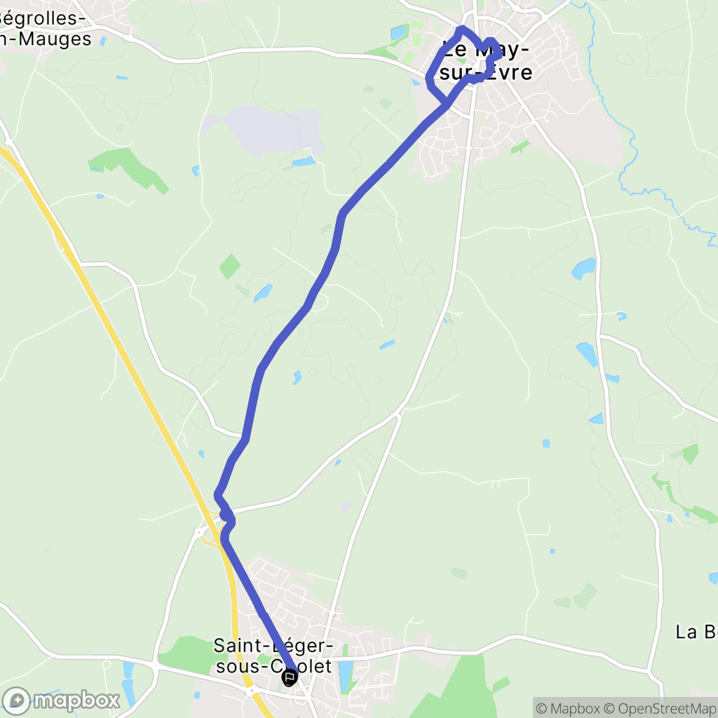 Saint-Léger-sous-Cholet : carte du parcours de randonnée - France
