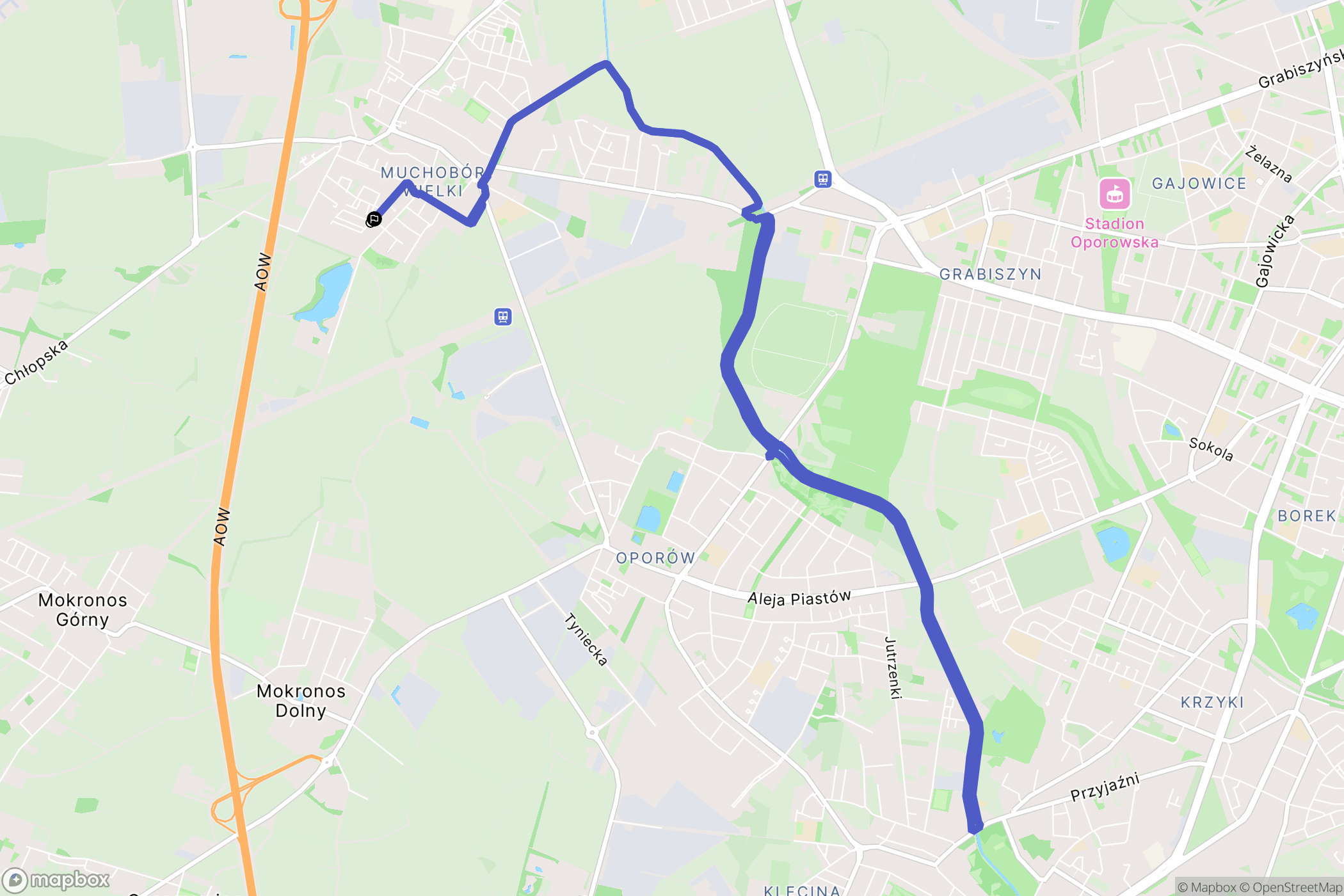 Wrocław: mapa trasy - Poland