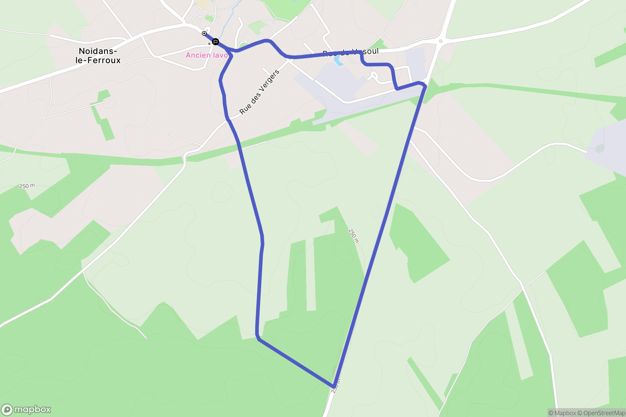 Noidans-le-Ferroux : carte du parcours de randonnée - France