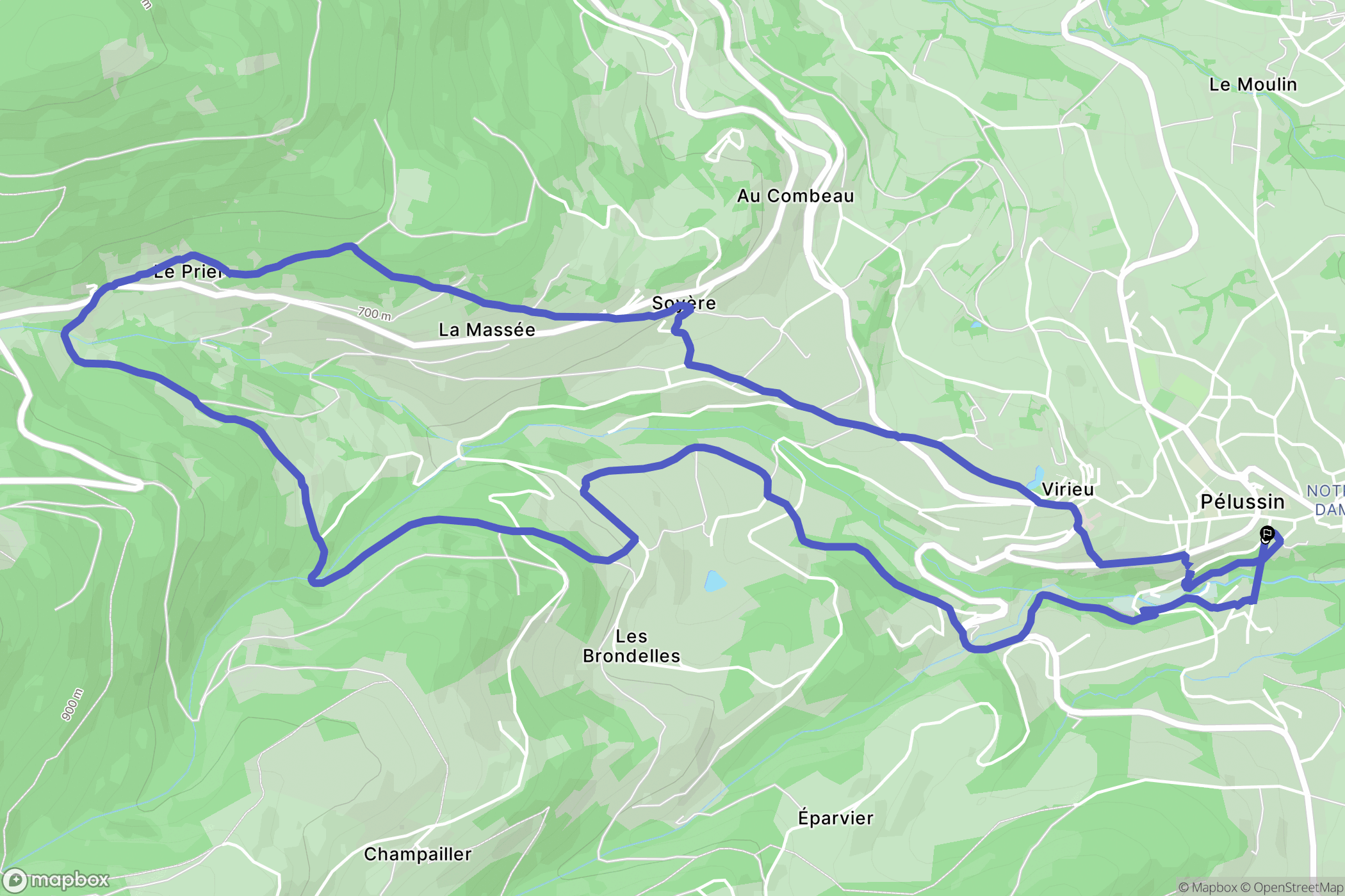 Pélussin : carte du parcours de randonnée - France