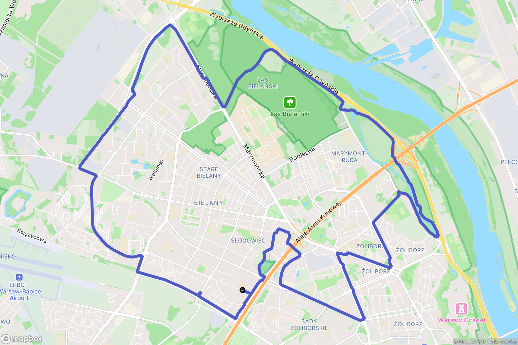 Warszawa: mapa trasy - Poland