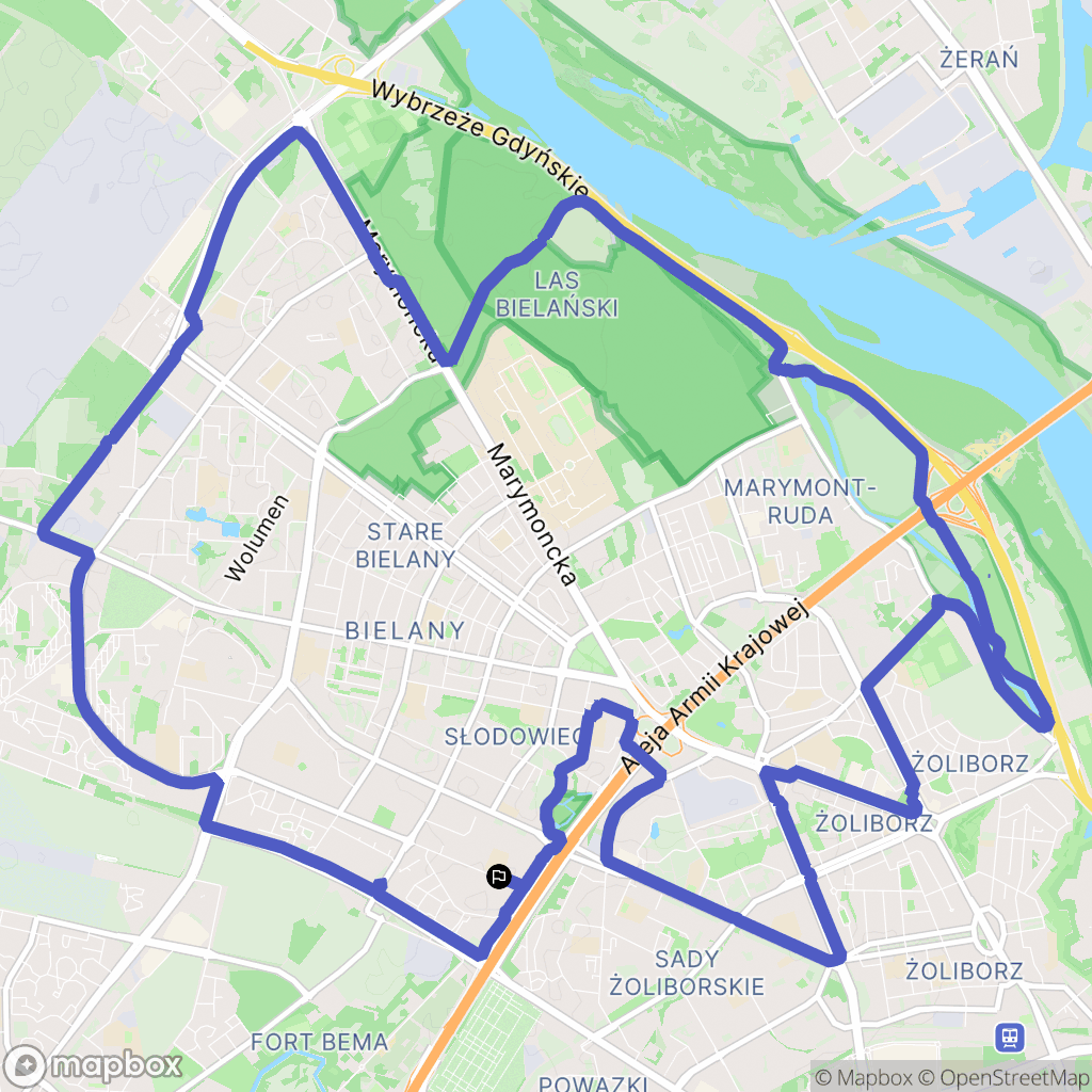 Warszawa: mapa trasy - Poland