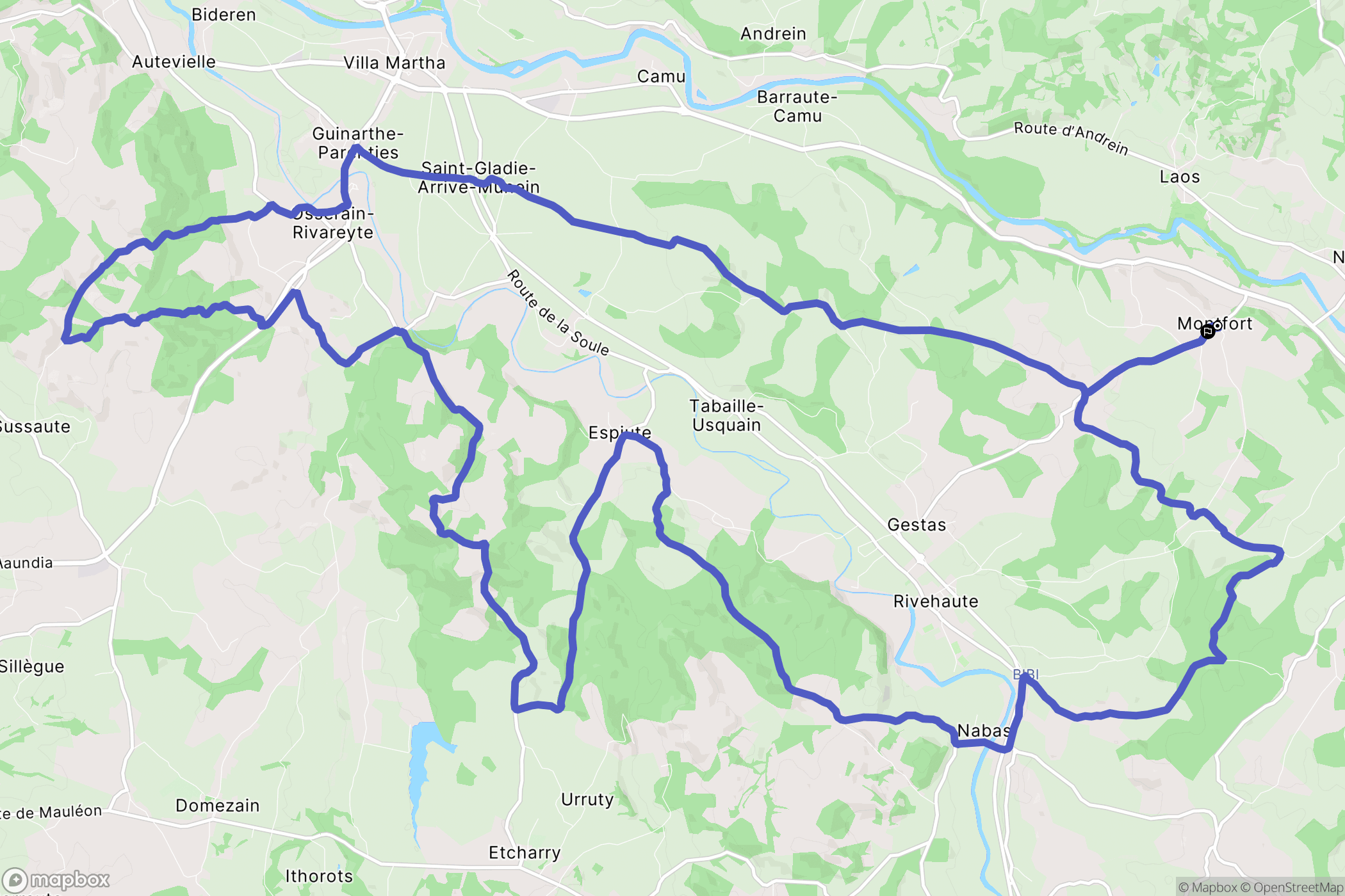 Montfort : carte du parcours de randonnée - France