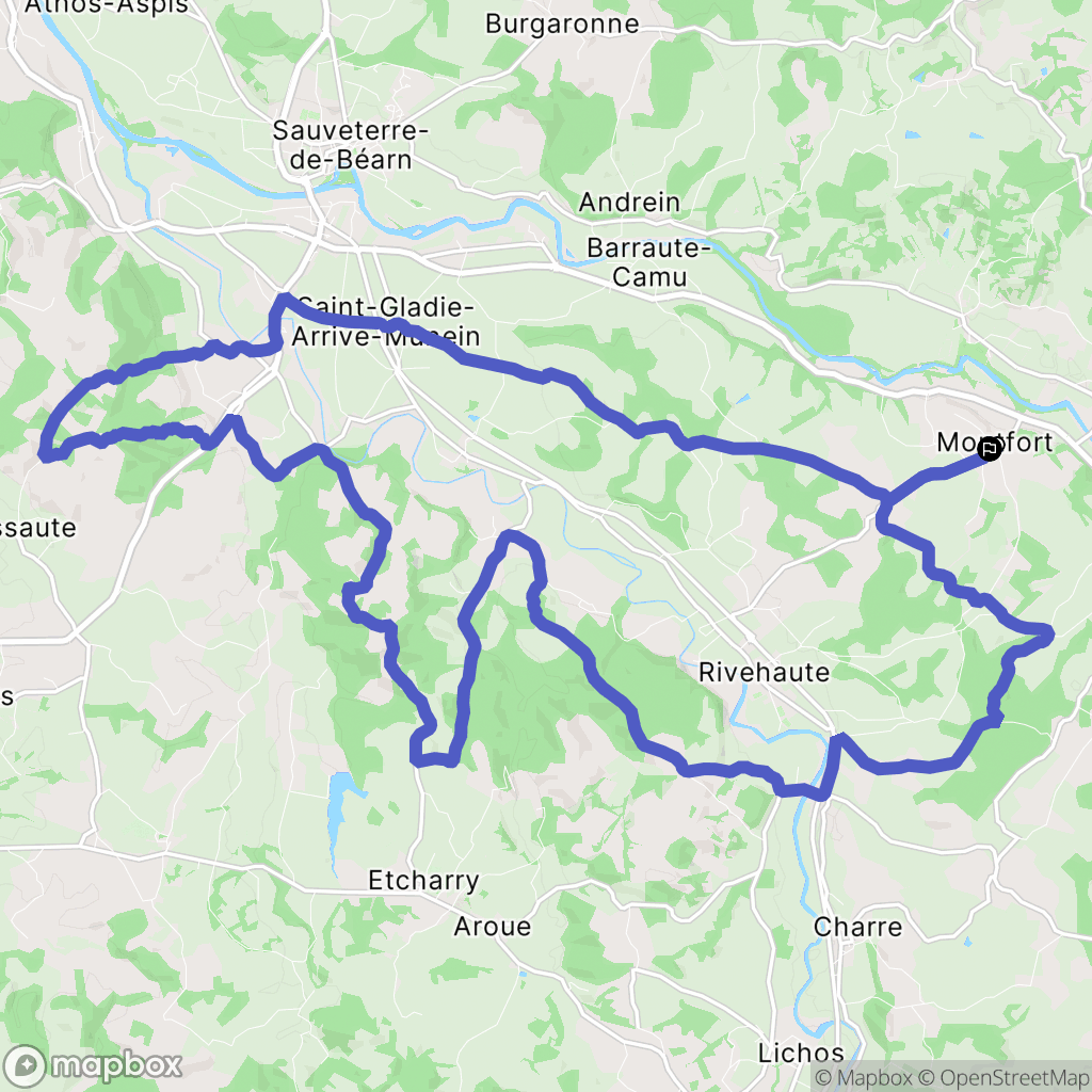 Montfort : carte du parcours de randonnée - France