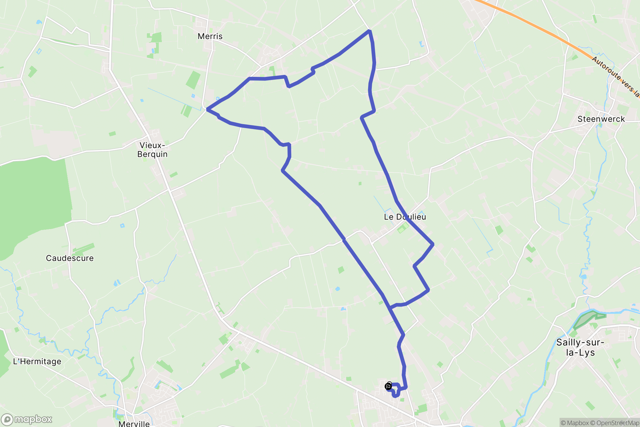 Estaires : carte du parcours de randonnée - France