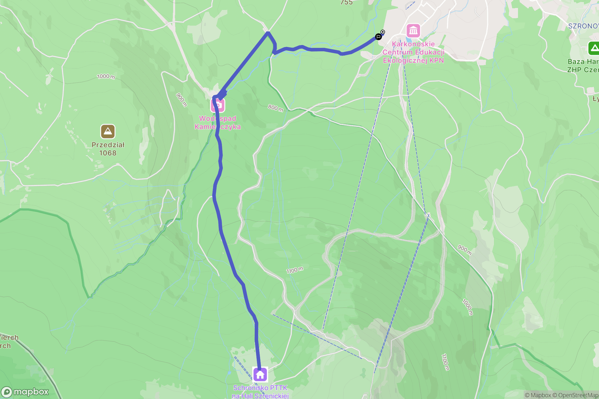 Szklarska Poręba: mapa trasy - Poland