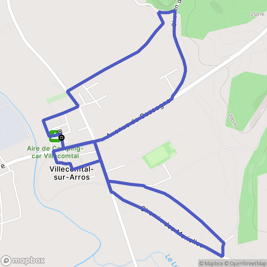 Villecomtal-sur-Arros : carte du parcours de randonnée - France