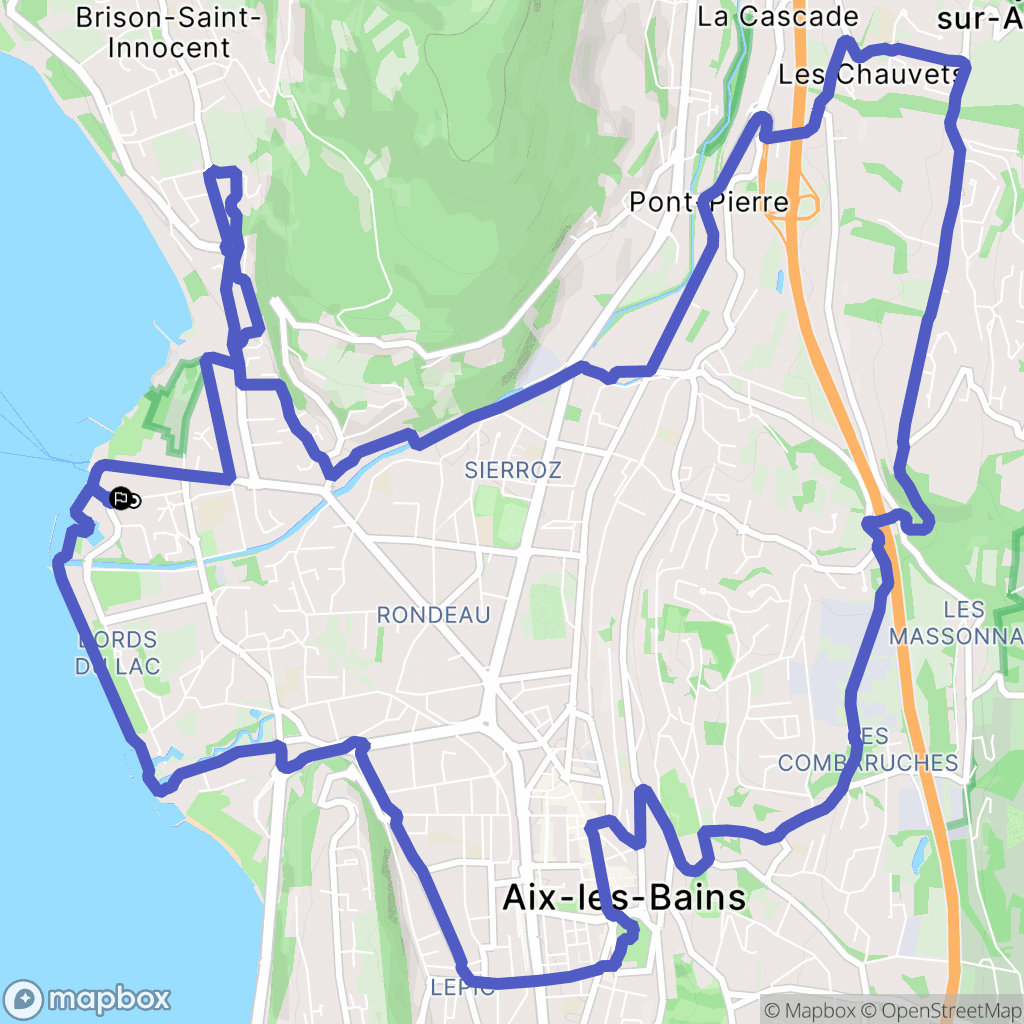 Aix-les-Bains : carte du parcours de randonnée - France