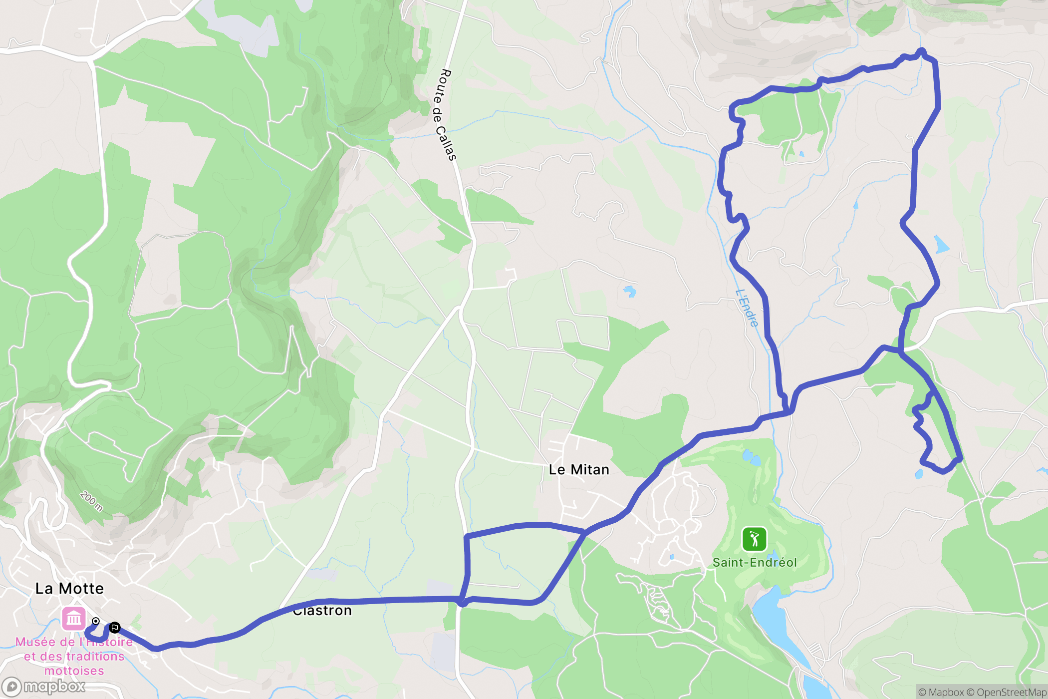 La Motte : carte du parcours de randonnée - France