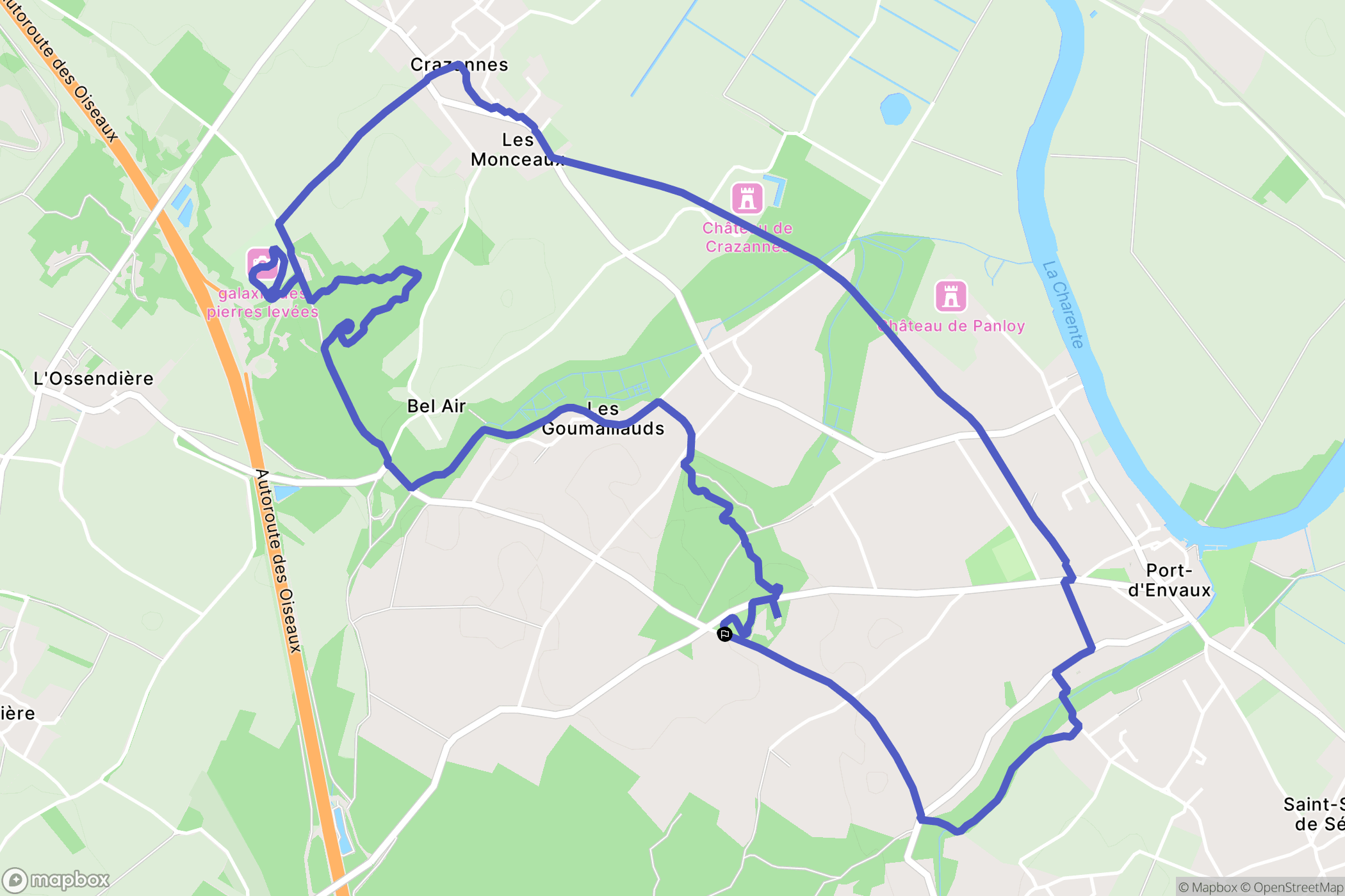 Port-d'Envaux : carte du parcours de randonnée - France