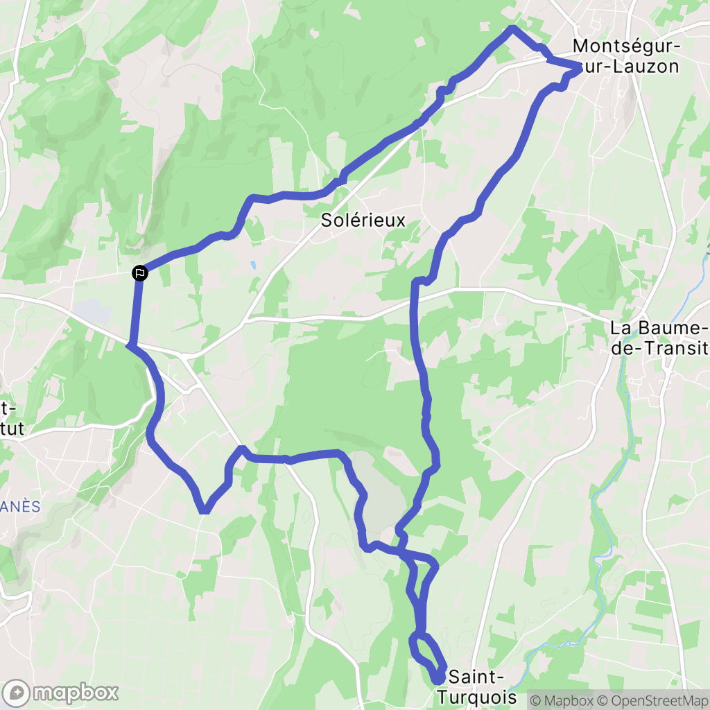 Solérieux : carte du parcours de randonnée - France
