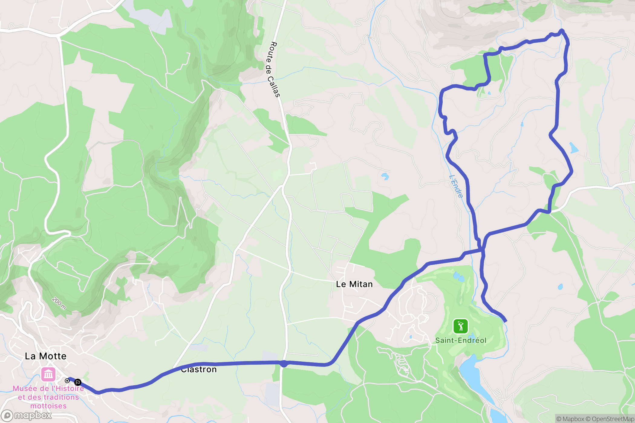 La Motte : carte du parcours de randonnée - France