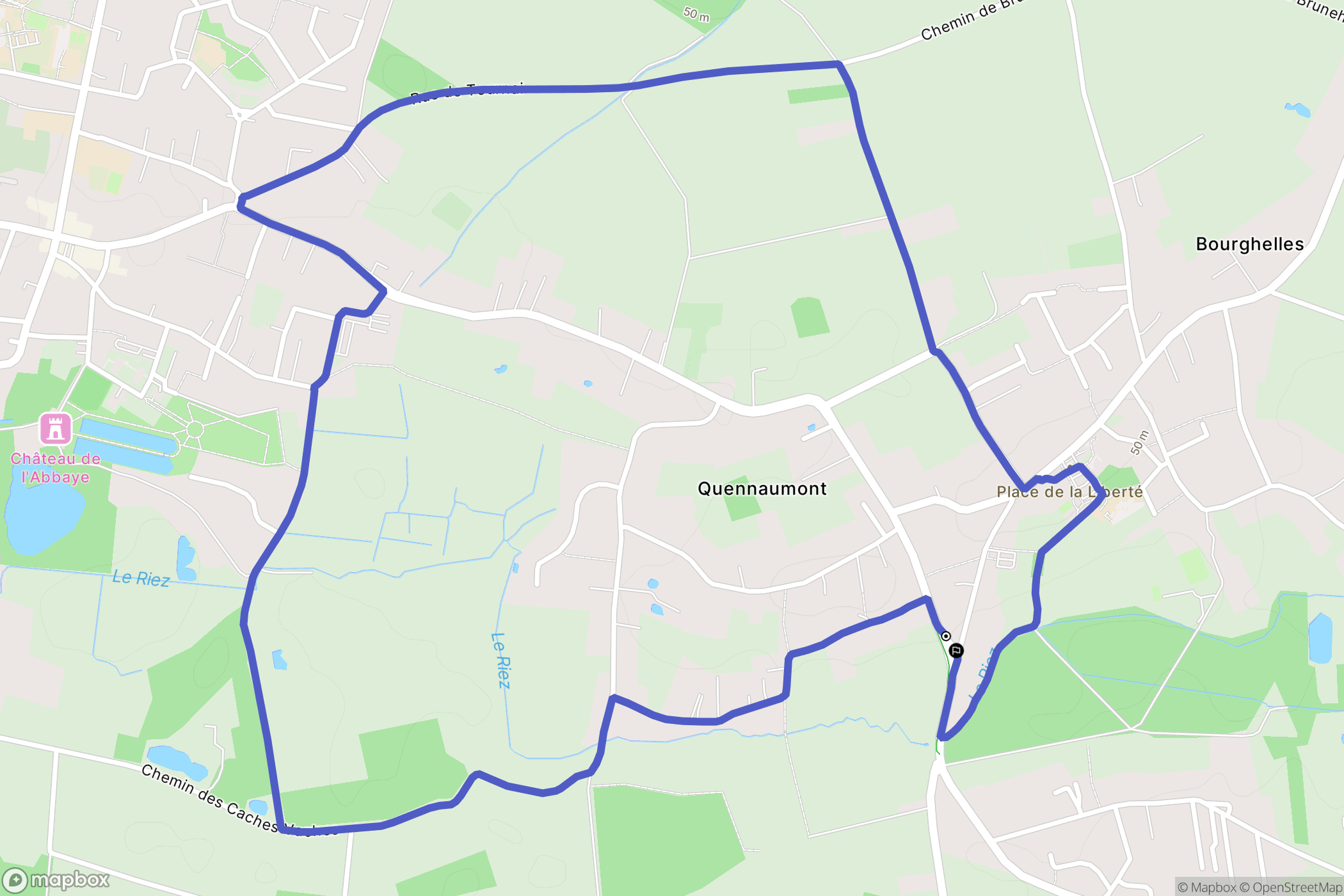 Bourghelles : carte du parcours de randonnée - France