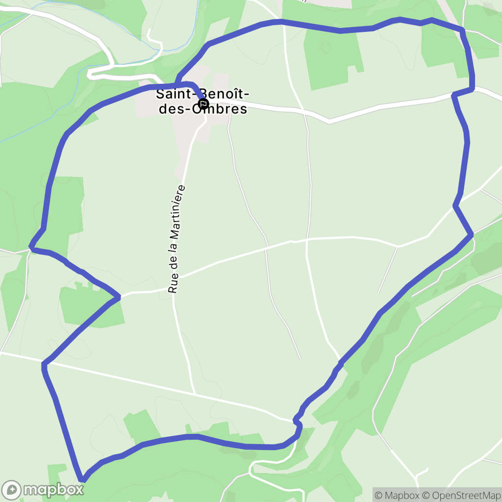 Saint-Benoît-des-Ombres : carte du parcours de randonnée - France