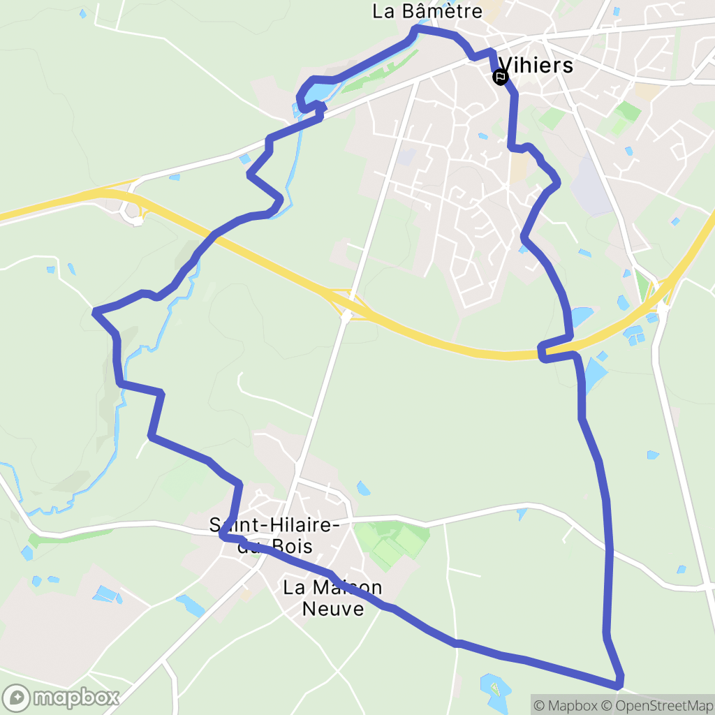 Lys-Haut-Layon : carte du parcours de randonnée - France