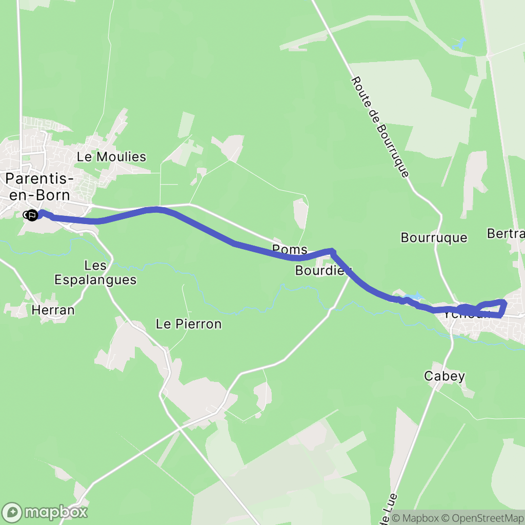 Parentis-en-Born : carte du parcours de randonnée - France