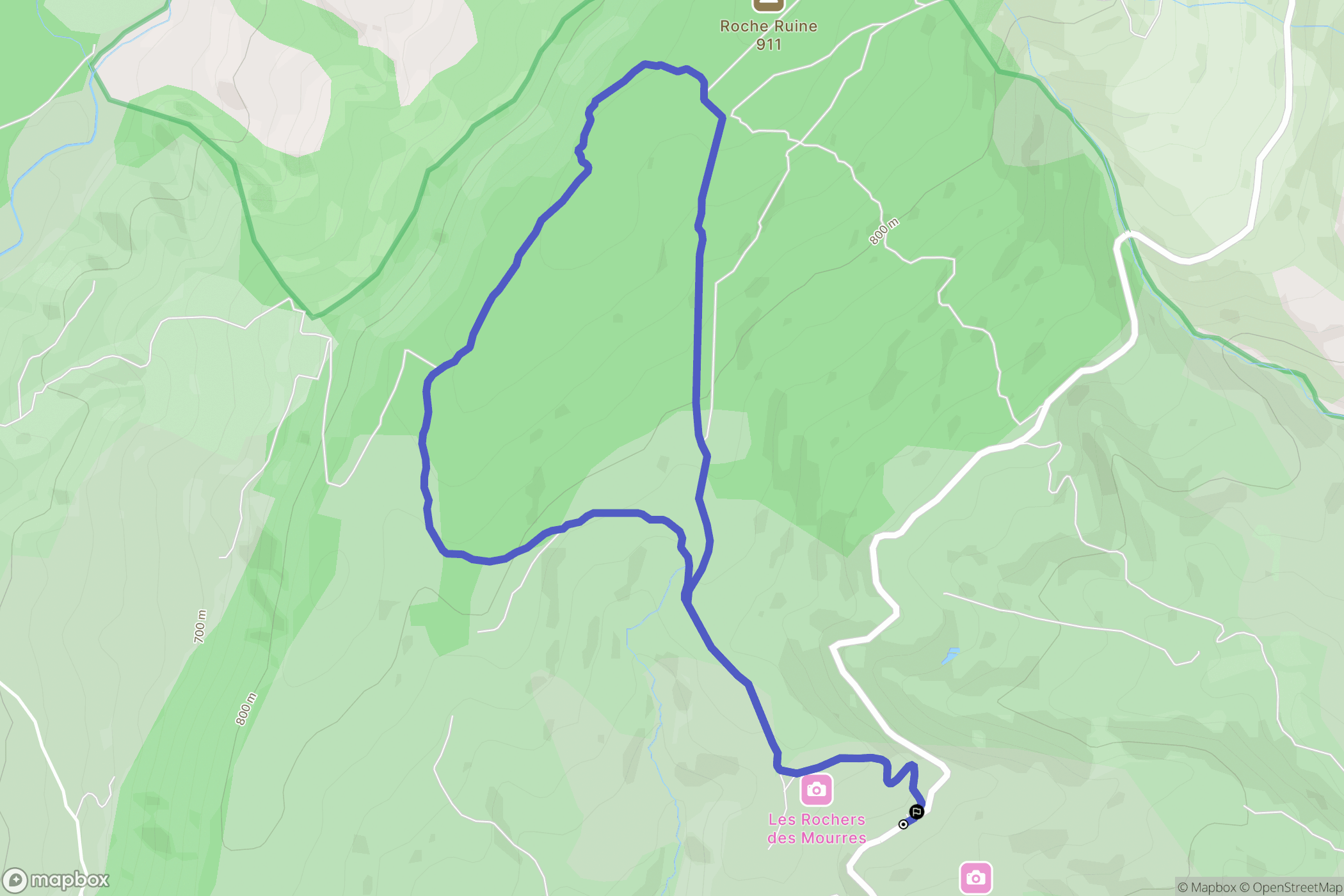 Forcalquier : carte du parcours de randonnée - France