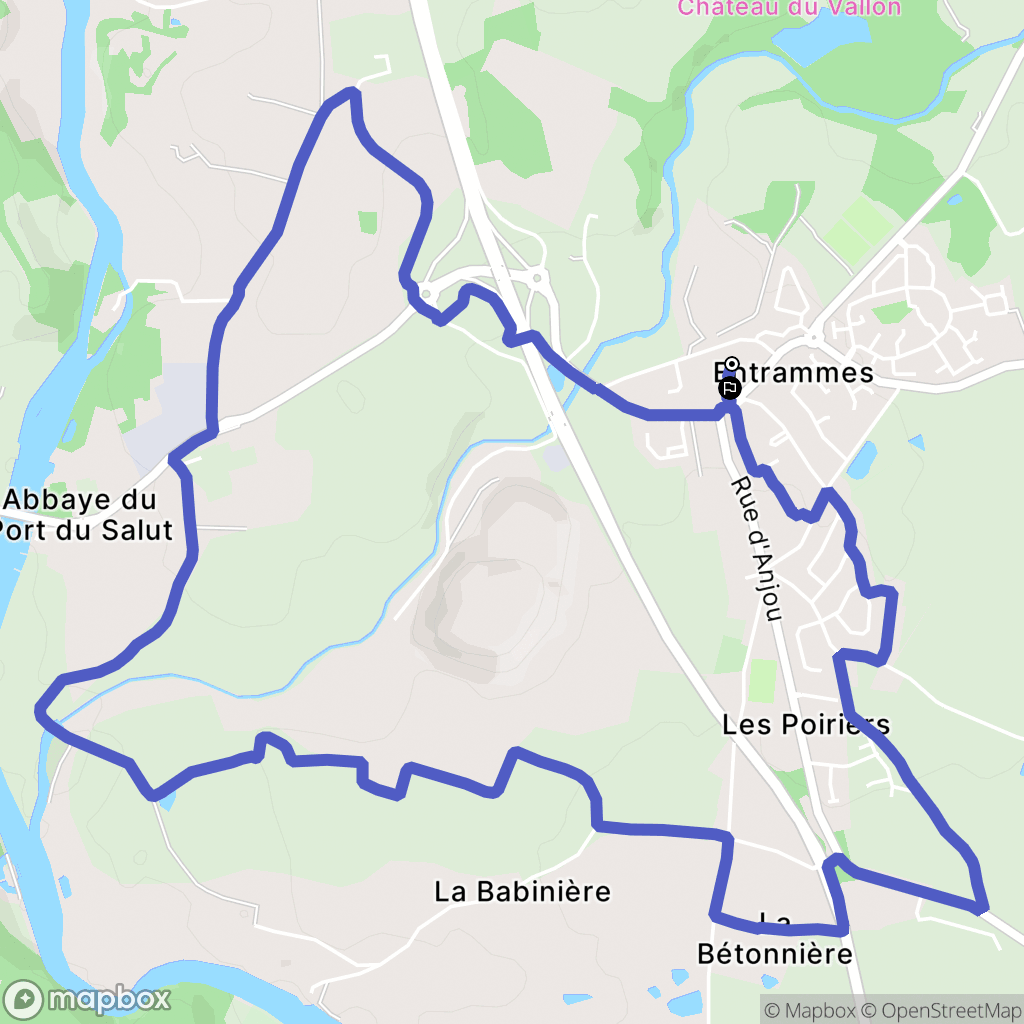 Entrammes : carte du parcours de randonnée - France