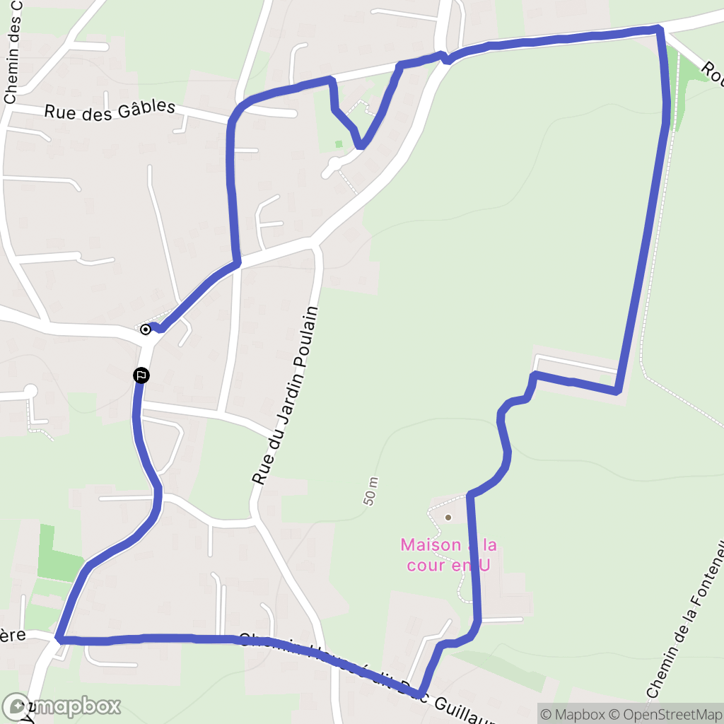 Vieux : carte du parcours de randonnée - France