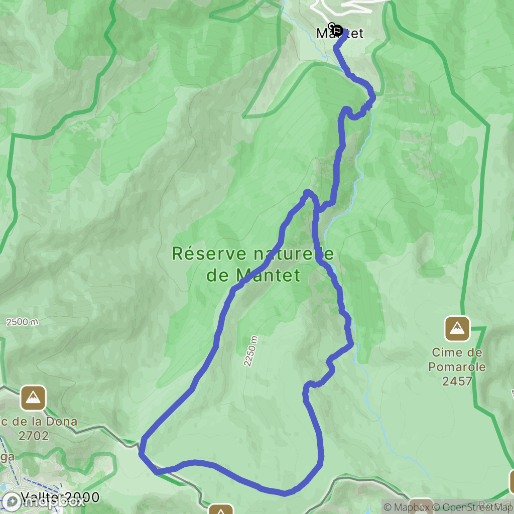 Mantet : carte du parcours de randonnée - France