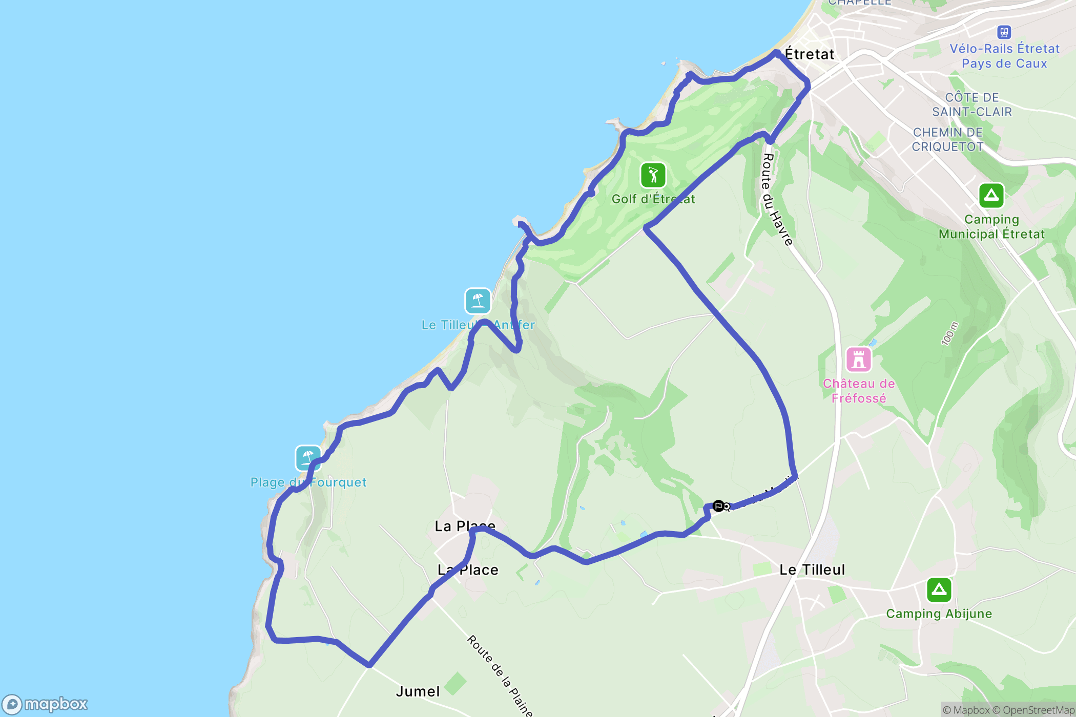 Le Tilleul : carte du parcours de randonnée - France