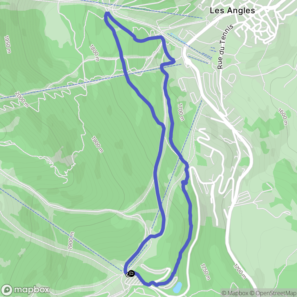 Les Angles : carte du parcours de randonnée - France