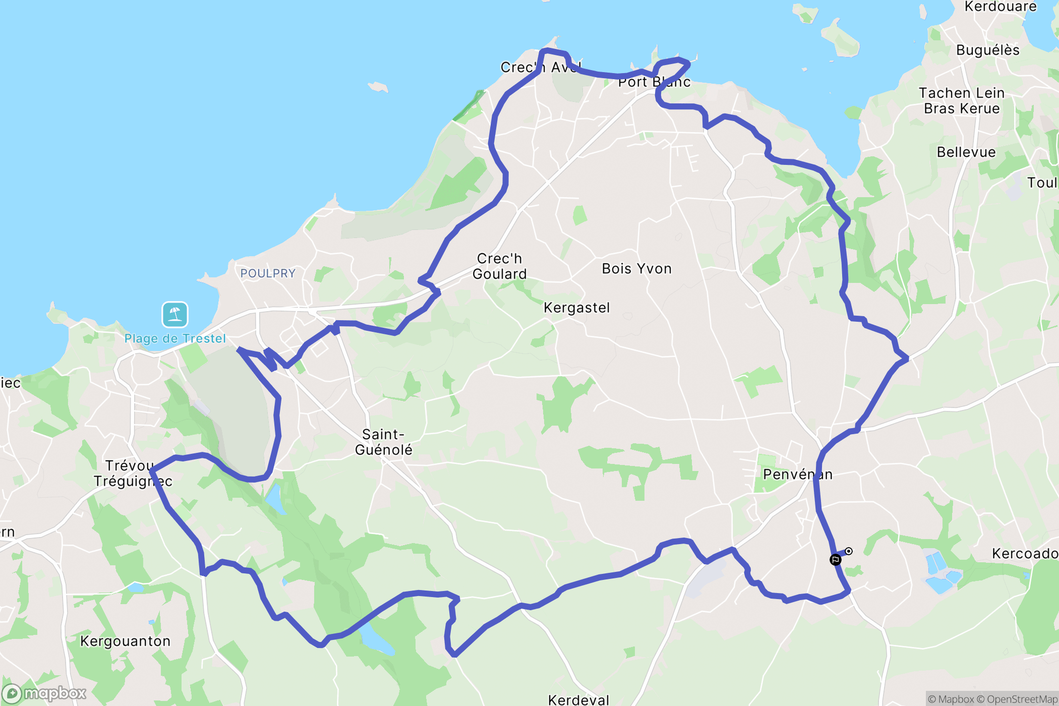 Penvénan : carte du parcours de randonnée - France