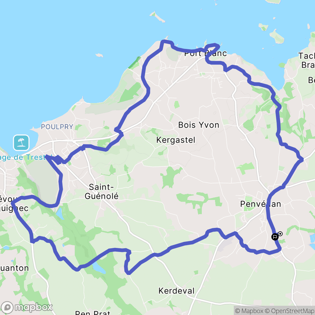 Penvénan : carte du parcours de randonnée - France