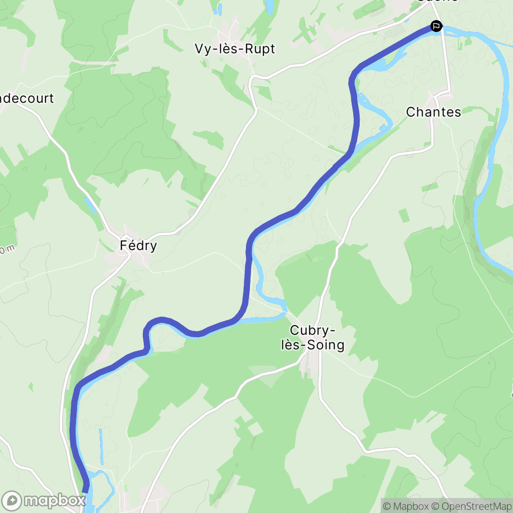 Rupt-sur-Saône : carte du parcours de randonnée - France