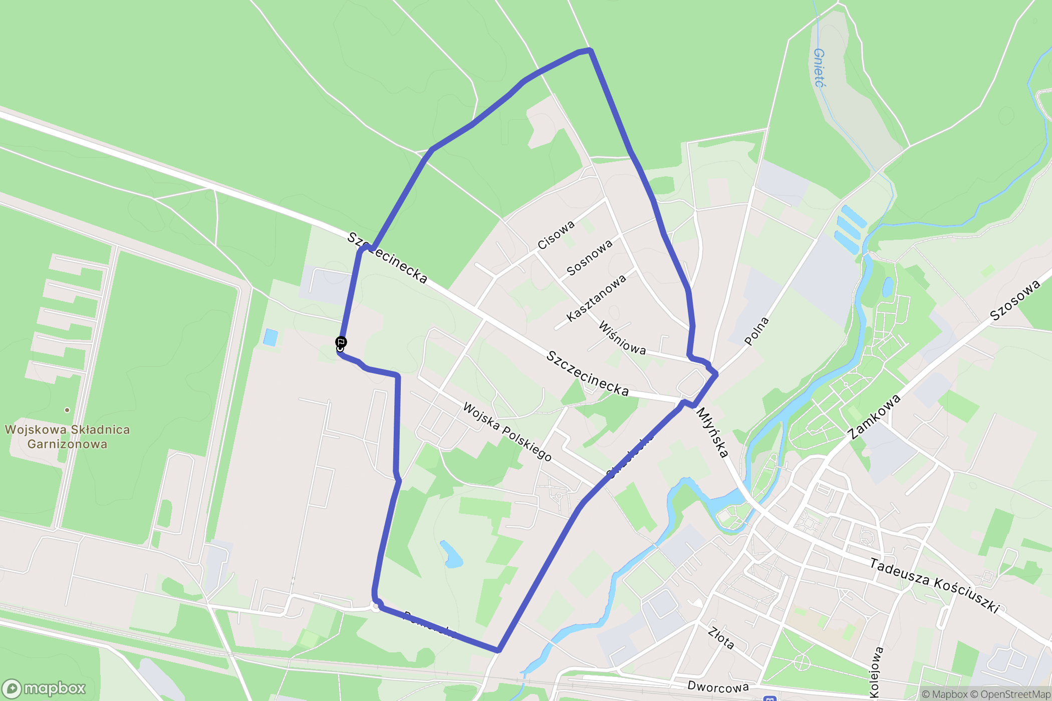 Czarne: mapa trasy - Poland