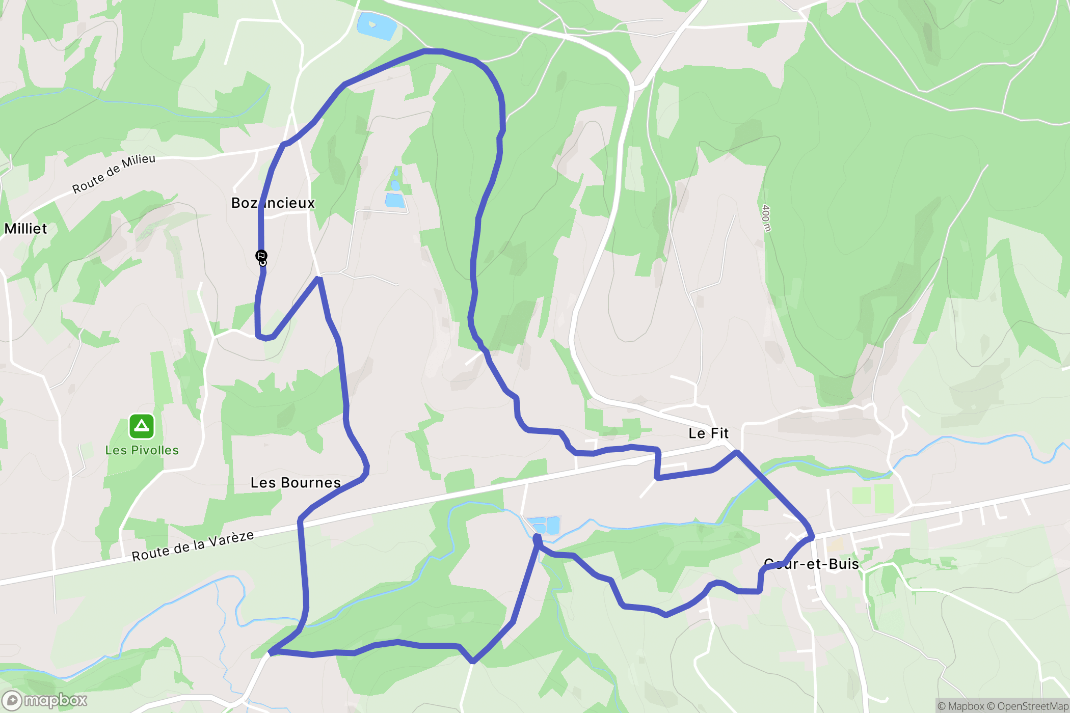 Montseveroux : carte du parcours de randonnée - France