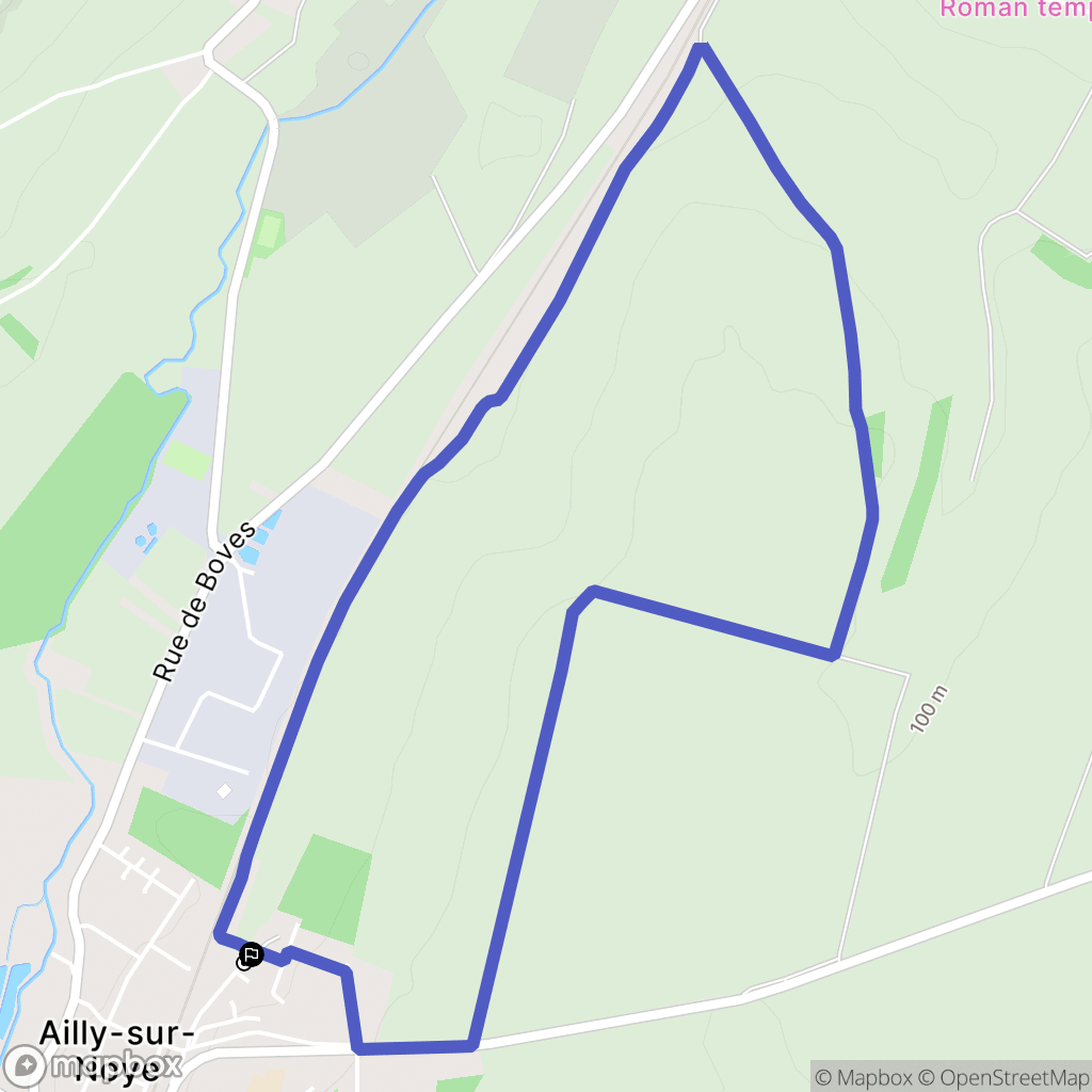 Ailly-sur-Noye : carte du parcours de randonnée - France