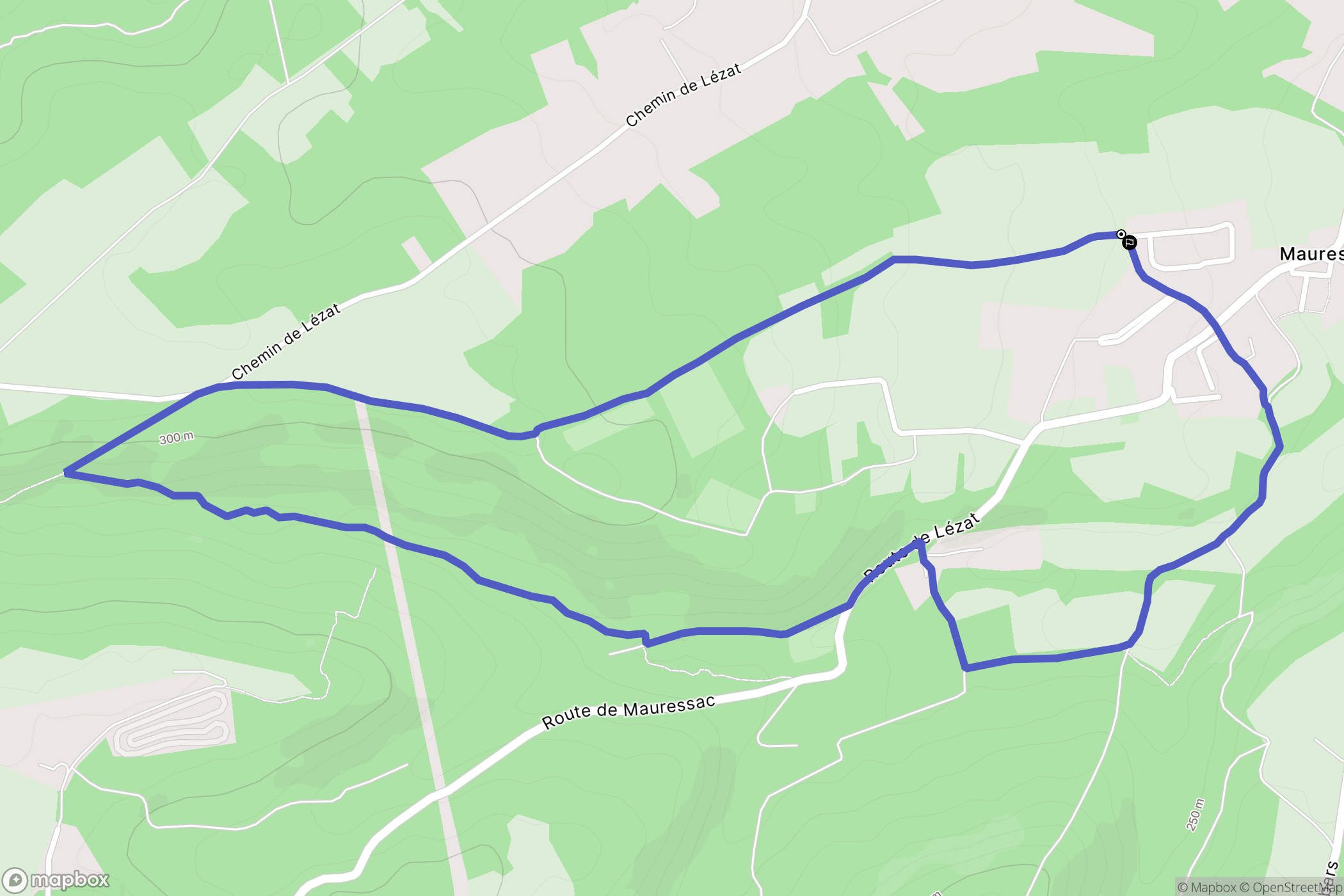 Mauressac : carte du parcours de randonnée - France