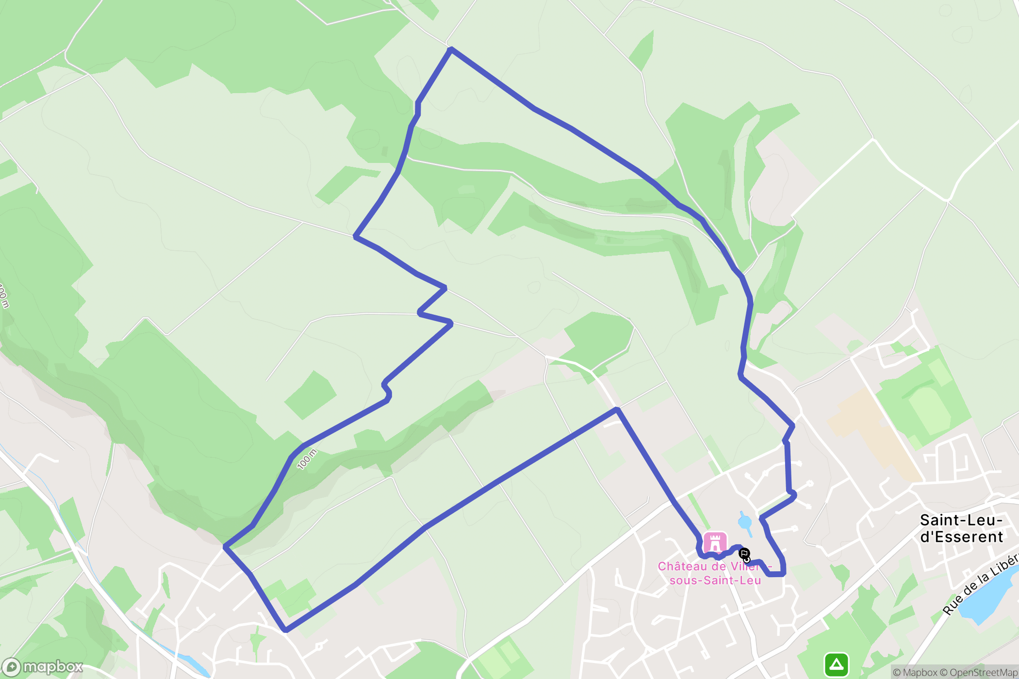 Villers-Sous-Saint-Leu : carte du parcours de randonnée - France