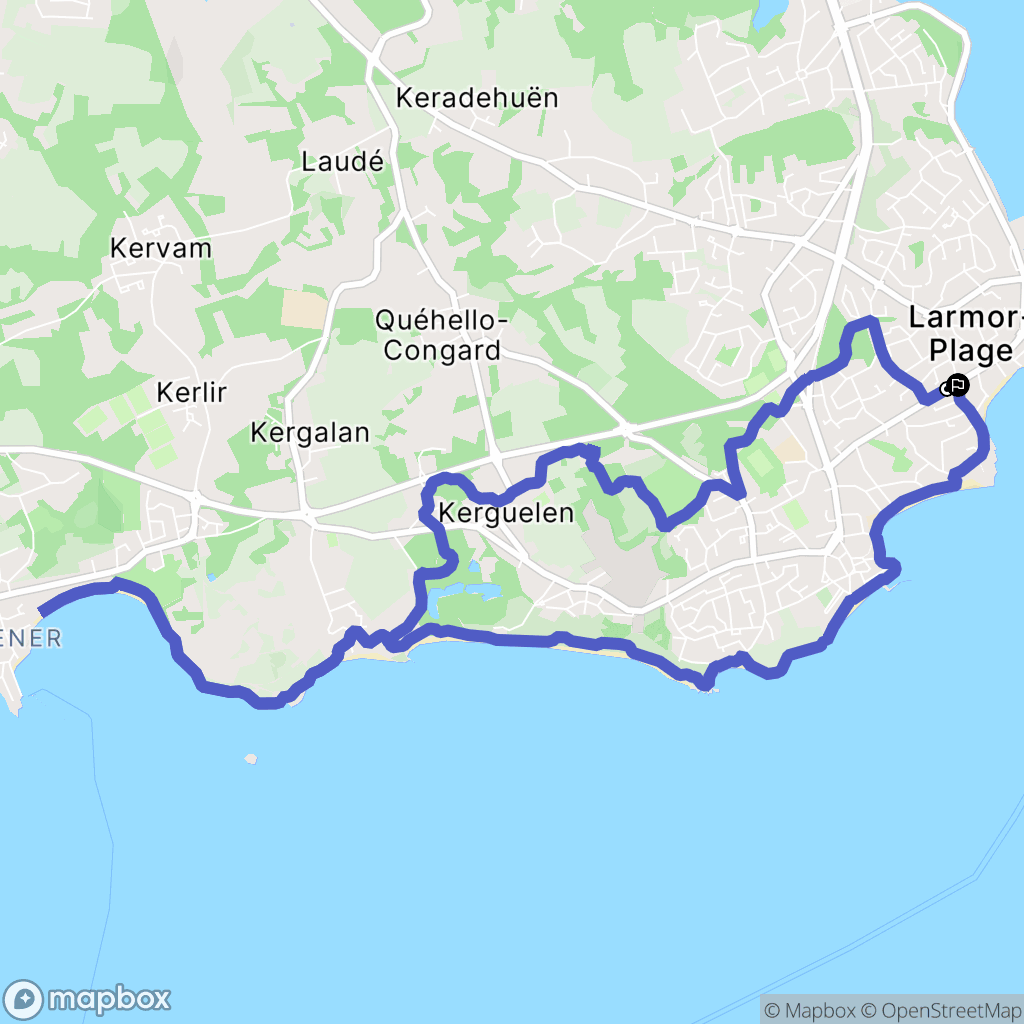 Larmor-Plage : carte du parcours de randonnée - France