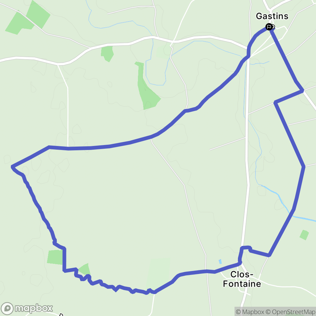 Gastins : carte du parcours de randonnée - France