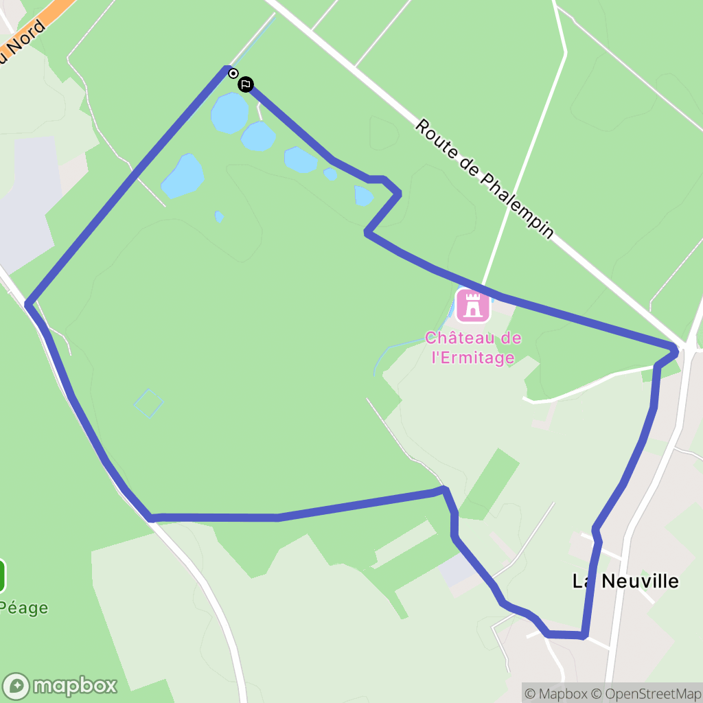 Phalempin : carte du parcours de randonnée - France