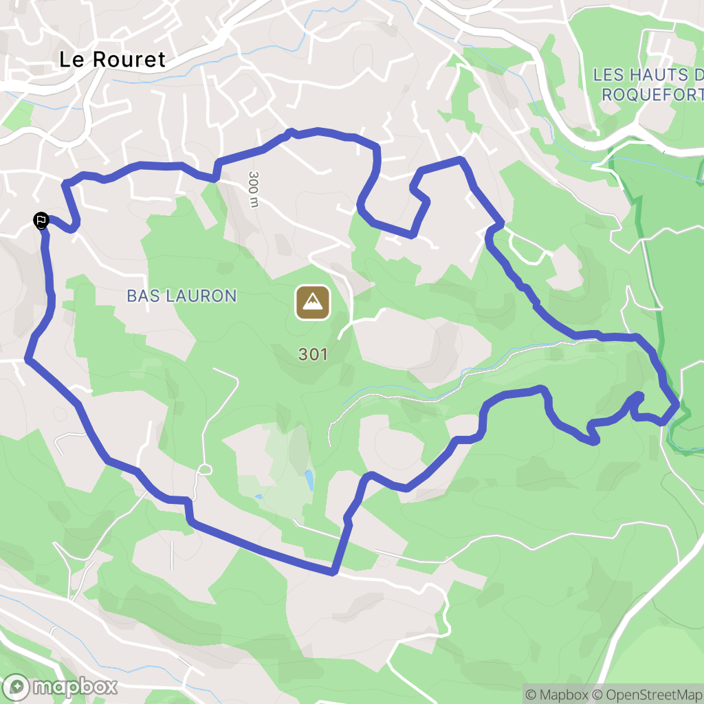Opio : carte du parcours de randonnée - France