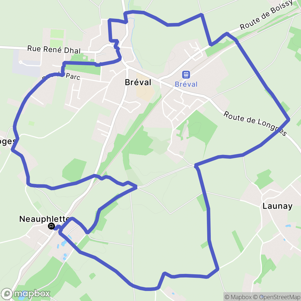 Neauphlette : carte du parcours de randonnée - France