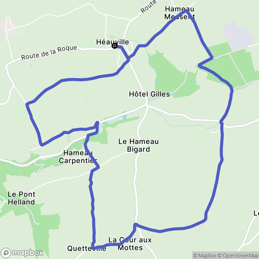 Héauville : carte du parcours de randonnée - France