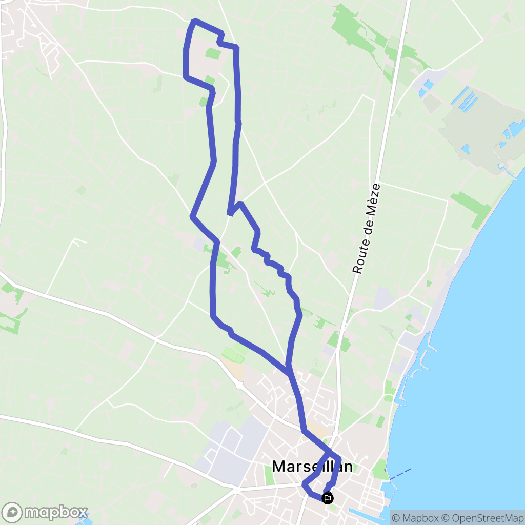 Marseillan : carte du parcours de randonnée - France