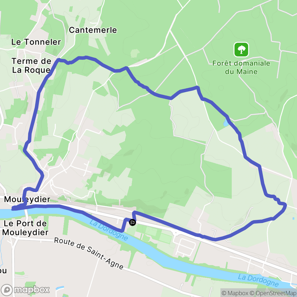 Mouleydier : carte du parcours de randonnée - France